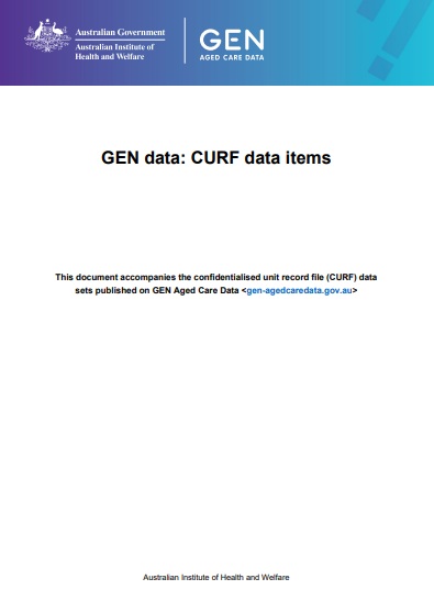 GEN data: CURF data items